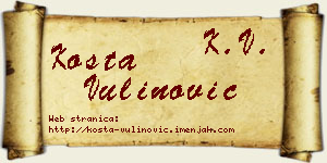 Kosta Vulinović vizit kartica